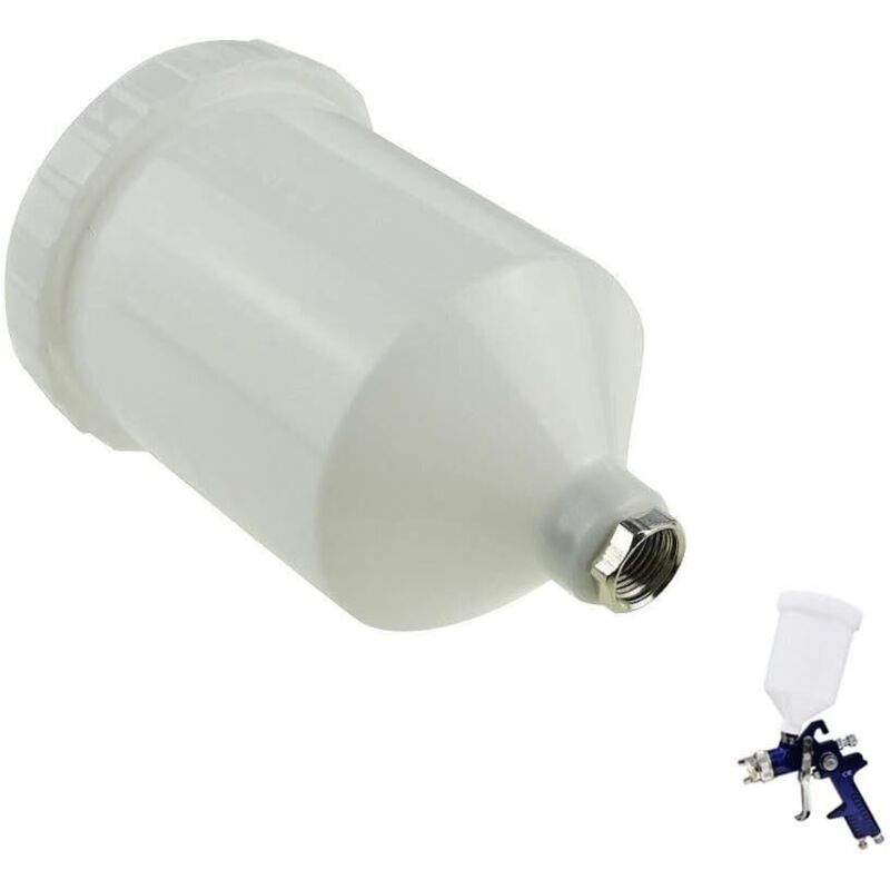HVLP-Lackierpistole, 600 ml Kunststoffbecher mit Gewindeanschluss, passend für die meisten Spritzpistolen der Automobilserie