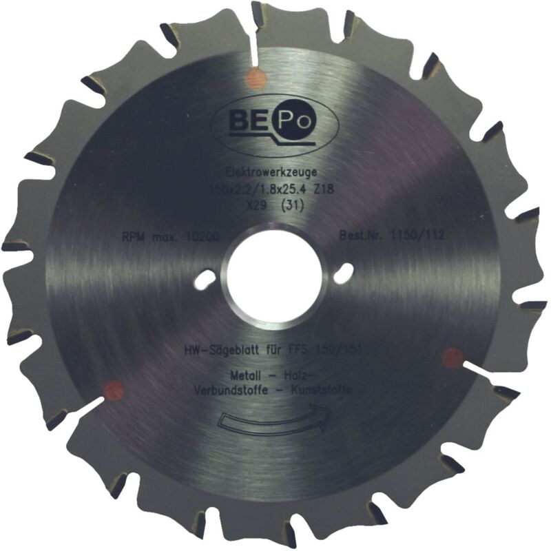 Bepo - Sägeblatt (Holz- und Metallsägeblatt) ø 150 mm für Holz und Metall hw