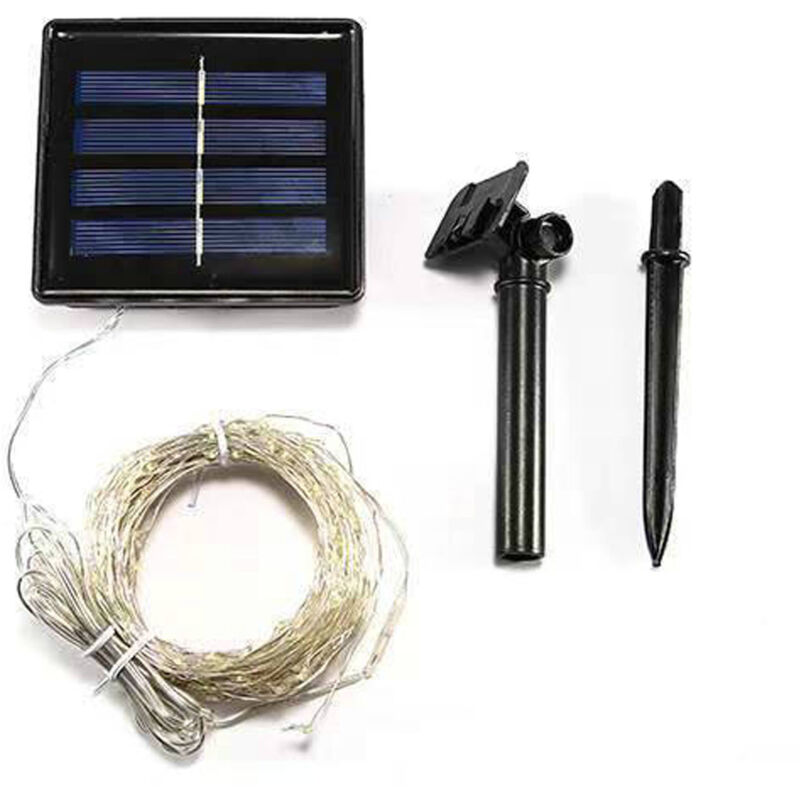 Hyuduo Solar-Lichterkette, hohe Helligkeit, 50 LEDs, Solar-Lichterkette für den Außenbereich, 8 Modi, langlebiger Kupferdraht, 5,9 m,