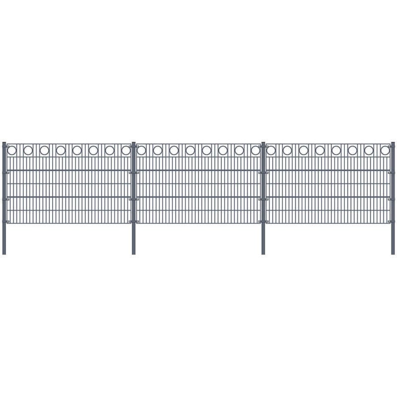 Doppelstabmattenzaun MORATA Kreis Höhe: 160 cm / Länge: 10 m 1x Eckpfosten I Gartenzaun, Mattenzaun Gartenzaun Mattenzaun
