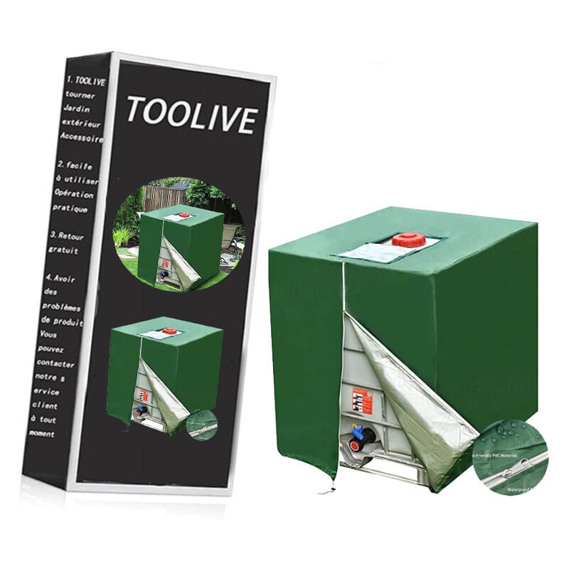 Ibc Tank Abdeckung, ibc Grün Container Cover, Grün Abdeckplane für Wassertank 1000L, Abdeckplane Schutzhülle Schutzhaube Schutzplane Geeignet für