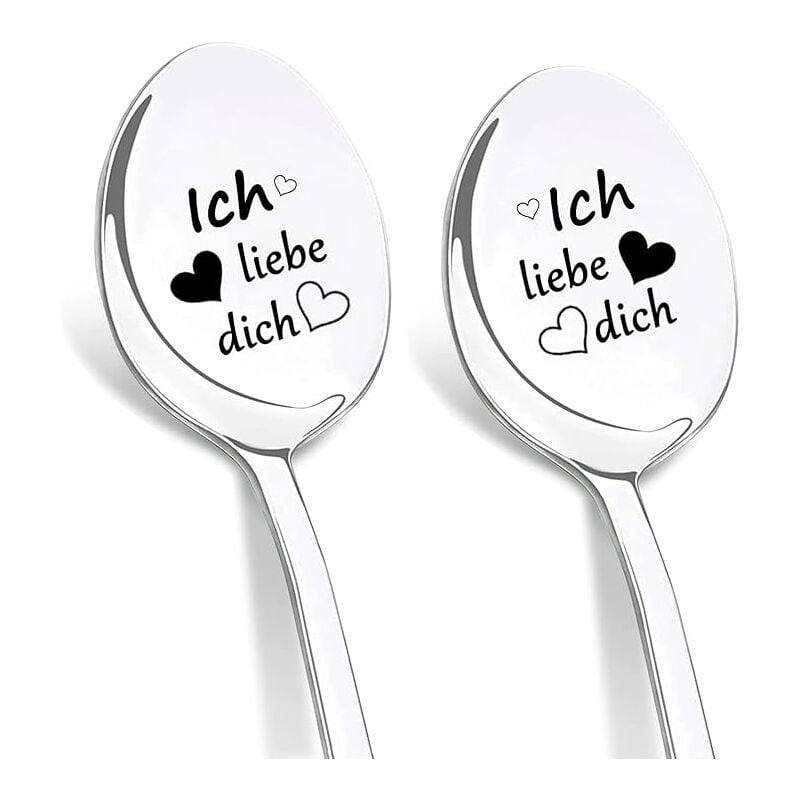 Bluedeer - Ich Liebe Dich Löffel, Kaffeelöffel mit Gravur, Wichtelgeschenke für Frauen, Adventskalender Füllung Frauen, Ich Liebe Dich Geschenke für