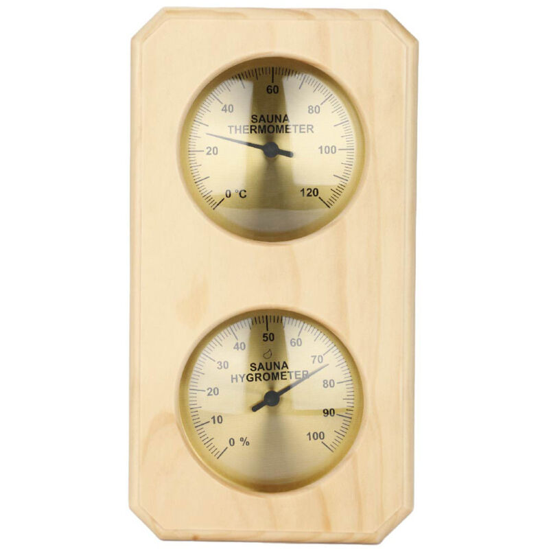 In 1 Sauna-Hygrometer aus Holz für die Sauna, Innen-Hygrothermograph für die Sauna