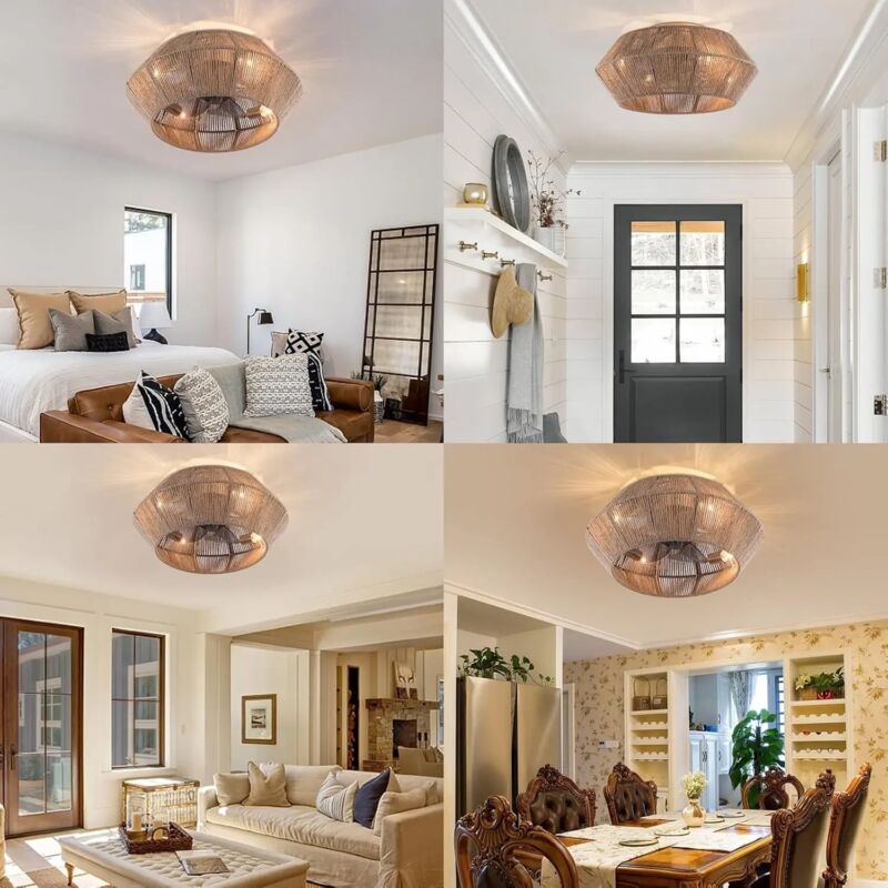 Indoor Deckenventilator mit Beleuchtung Deckenventilator mit 6 einstellbaren Geschwindigkeiten, 10-15㎡