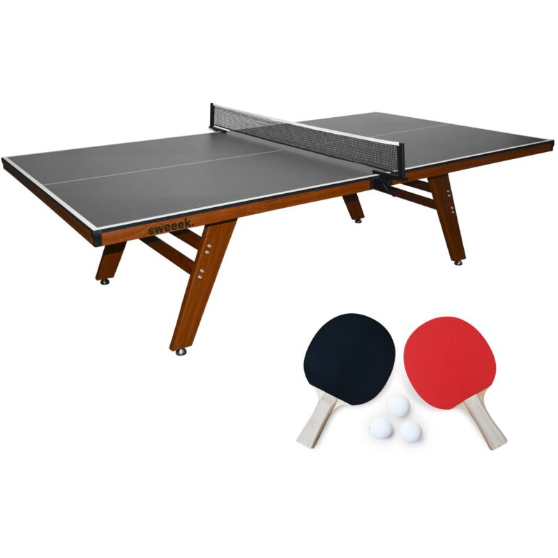 sweeek - Indoor Tischtennisplatte Premium mit 2 Schlägern und 3 Bällen