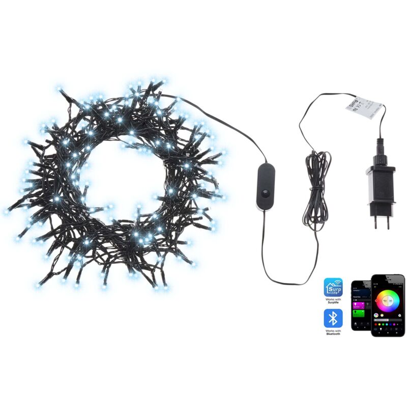Led Lichterkette Bunt pvc 2700 cm 200 Lichter rgb Farbwechsel mit App-Steuerung Timer Schalter Indoor und Outdoor für Weihnachtsbaum Wohnzimmer