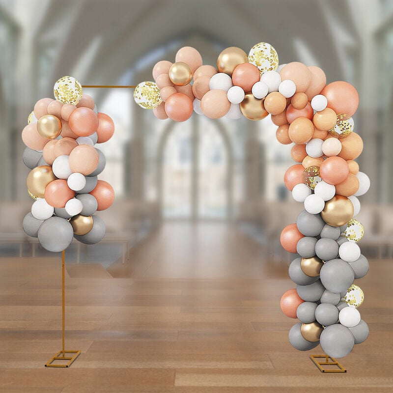 Hochzeitsbogen, quadratischer Knotenhalter, 3,0 x 3,0 m Ballonknotenhalter aus Metall, Ballonringrahmen für Hochzeit, Geburtstag, Party, Deko,