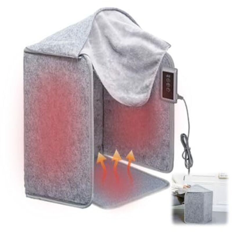 Infrarot Heizpaneel, Faltbares Infrarotheizung Schreibtisch, Infrarot Schreibtischheizung mit Fußmatte, 5 Heizstufen und 6 Timing, 50x100cm