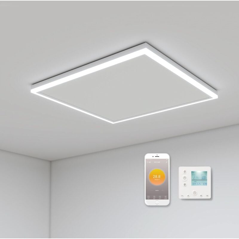 Infrarotheizung mit Thermostat 400 Watt, Deckenheizung Infrarot mit led Beleuchtung, Infrarotheizung Deckenmontage, App Fernbedienung Steuerung,