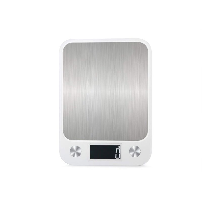 Intelligente Küchenwaage mit 7 Wiegeeinheiten, LED-Anzeige, 10 kg Tragkraft, hochwertiger Edelstahl für Essenszubereitung, Kaffee, Kochen und Backen,