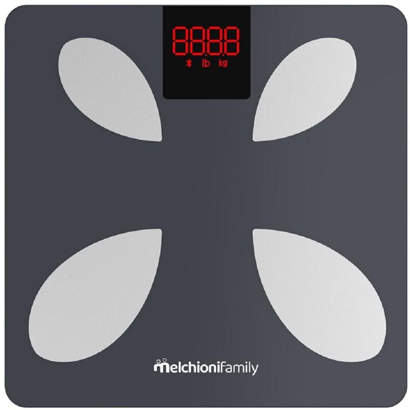 Melchioni Family - Intelligente Personenwaage mit App – 13 Messparameter, Kompatibel mit Alexa & Google Home, 180 kg Kapazität