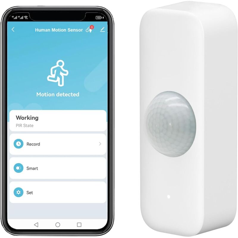 Intelligenter Bewegungsmelder, WLAN-Infrarot-Bewegungsmelder für Alarmanlagen, Sensor mit Fernüberwachung per App, Alarmbenachrichtigungen,
