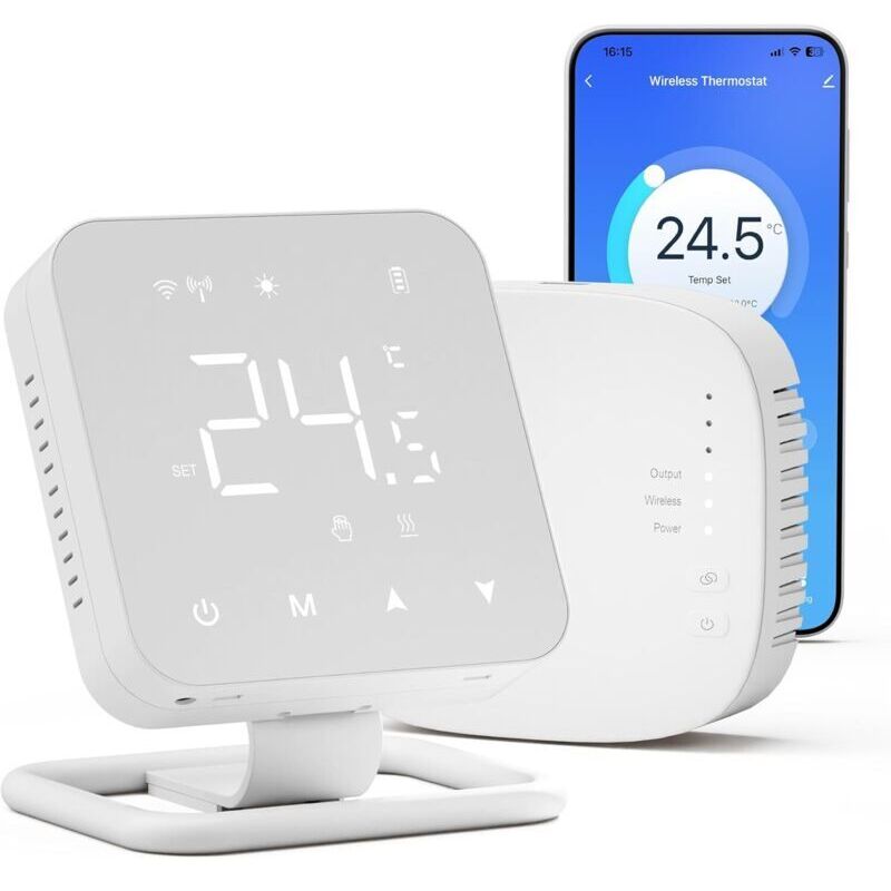 Intelligenter Thermostat für Gasheizkessel und wasserbasierte Fußbodenheizungen, drahtloser Tuya-Touchscreen-Thermostat für Zentralheizung,