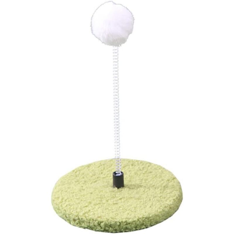 Tonchean - Interaktives Katzenspielzeug, gefederter Kratzbaum, kleiner Katzenbaum, Katzenkratzbaum aus Sisal mit hängendem Ball (grün)