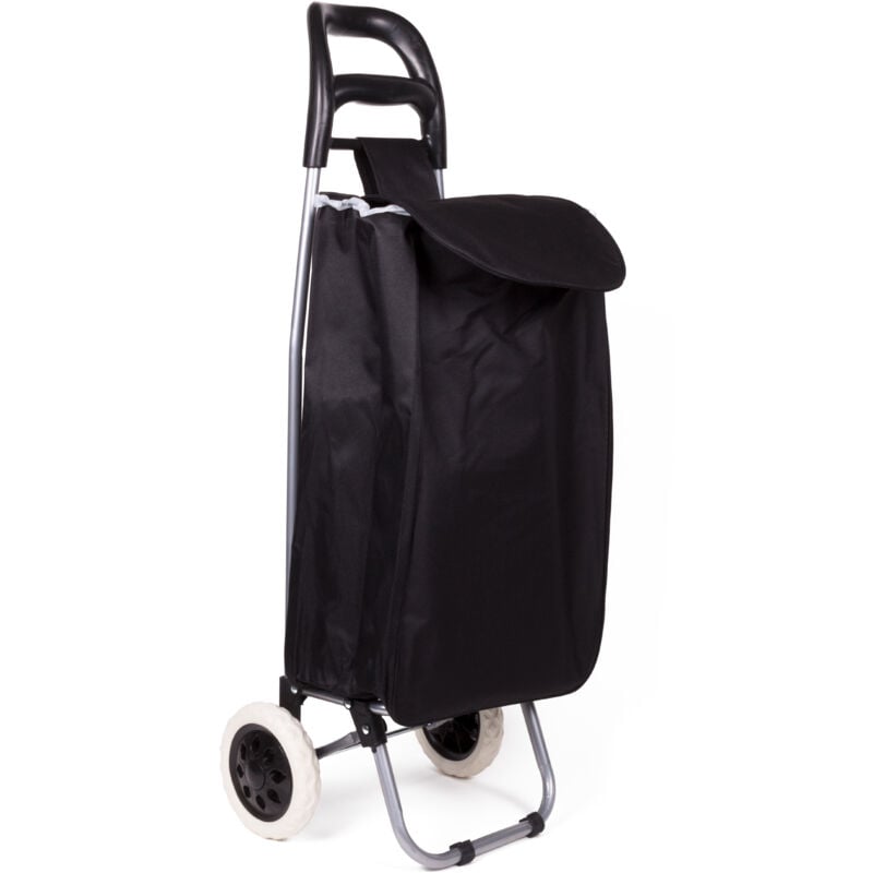 Bricoline - Benson Products Einkaufstrolley in Schwarz, belastbar bis 25 kg, 40 Liter Kapazität, mit 2 Rollen und Sicherheitsfach, ideal für den