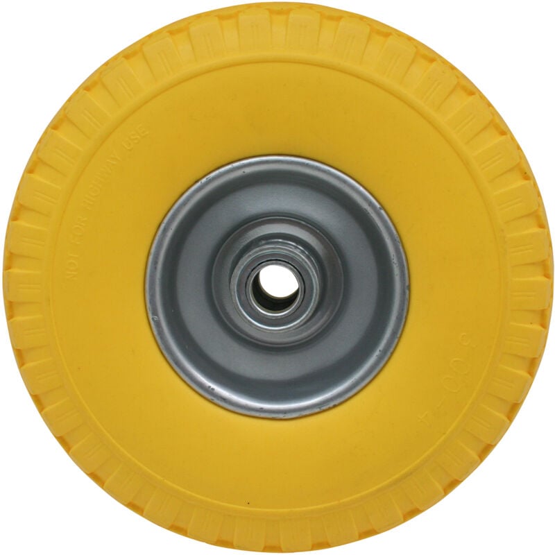 Bricoline - Benson Tools Rad und Reifen klein 3.00-4 pu gelb mit Stahlfelge, maximale Belastung 80 kg, ideal für Schubkarren, Bollerwagen und