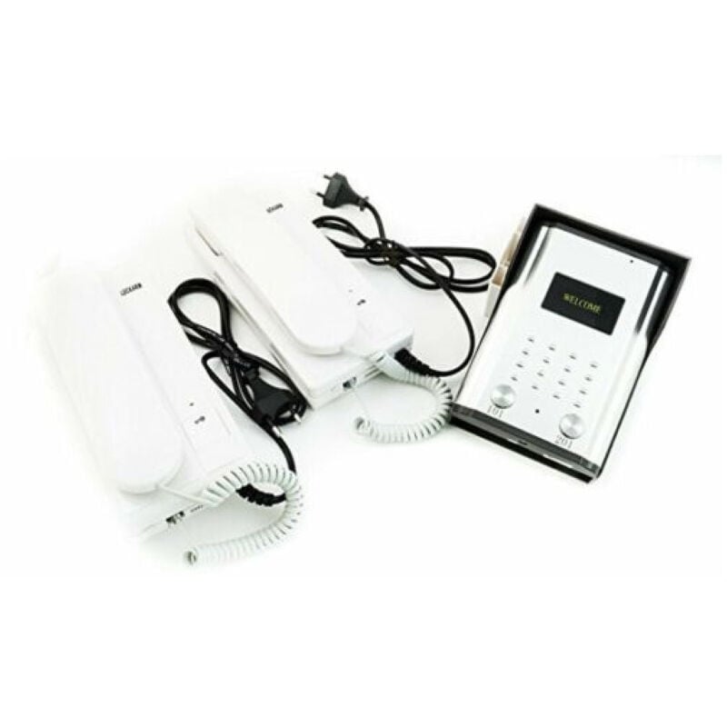 Trade Shop - kit citofre für 2 bifamilie familie familien cancello 4 fili due cornette -