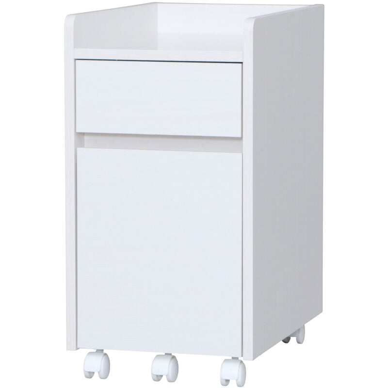 Bürocontainer, Mobiler Aufbewahrungsschrank, mit Rollen, 2 Schubladen und 1 Regal, Dokumente & Akten, Einfache Montage, Schlafzimmer - Desk Cabinet