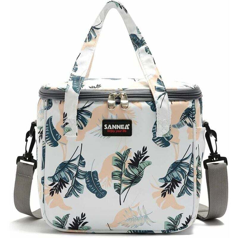 Isolierte Lunchtasche für Damen, wiederverwendbare Kühltasche mit verstellbarem Riemen und Reißverschluss für Damen und Kinder, Lunchtasche für