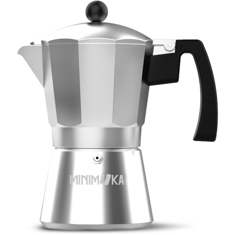 Taurus - Minimoka 3 Tassen italienische Kaffeemaschine, 3 Tassen, Sockel und Filter de Edelstahl, ergonomischer Griff, Sicherheitsventil de,