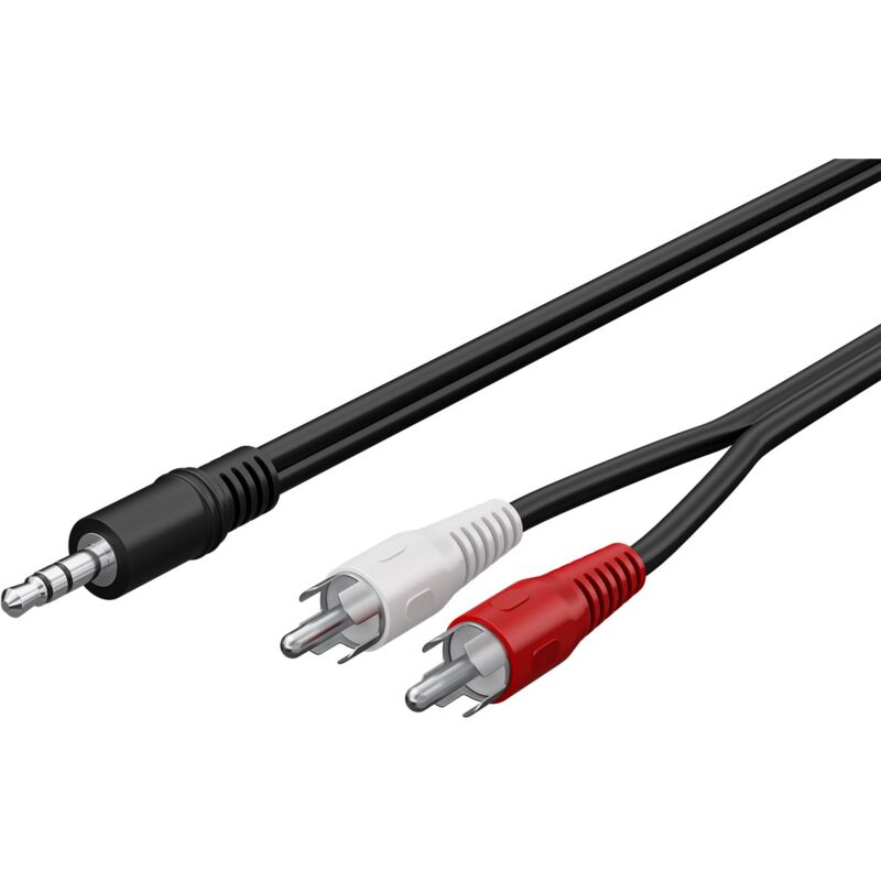 Audio Adapterkabel aux, 3,5 mm Klinke zu Stereo Cinch-Stecker, Klinke 3,5 mm Stecker (3-Pin, stereo) 2x Cinch-Stecker (Audio links/rechts).