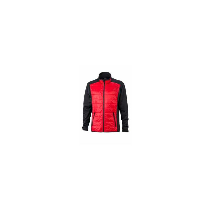 James&nicholson - JN593 Primaloft Jacke Gr. l schwarz/rot/schwarz - schwarz/rot/schwarz