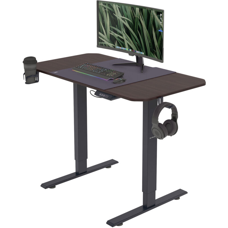 Jan Nowak - Computertisch elektrisch höhenverstellbar Schreibtisch Bürotisch ergonomisch mit Touchscreen Memoryfunktion Kopfhörerhaken Getränkehalter