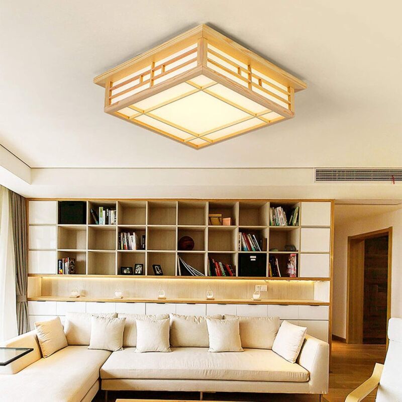Japanische Deckenleuchte LED Lampen aus massivem Holz Tatami-Raum-Lampen-Lichter, Schlafzimmer Balkon Protokolle warmes Licht