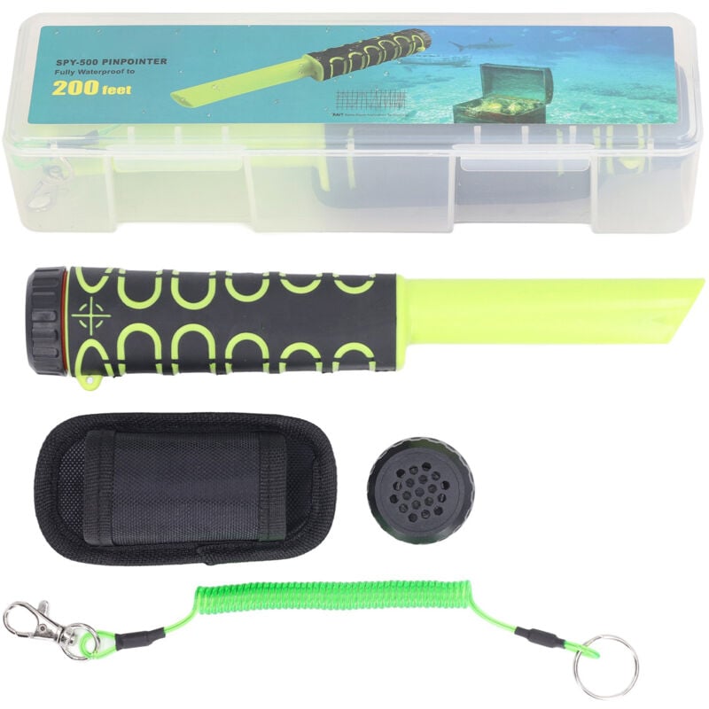 Jeffergarden - Unterwasser-Metalldetektor IP68, vollständig wasserdicht, für die Schatzsuche, tragbarer Hand-Pin-Pointer, hohe Empfindlichkeit, Grün