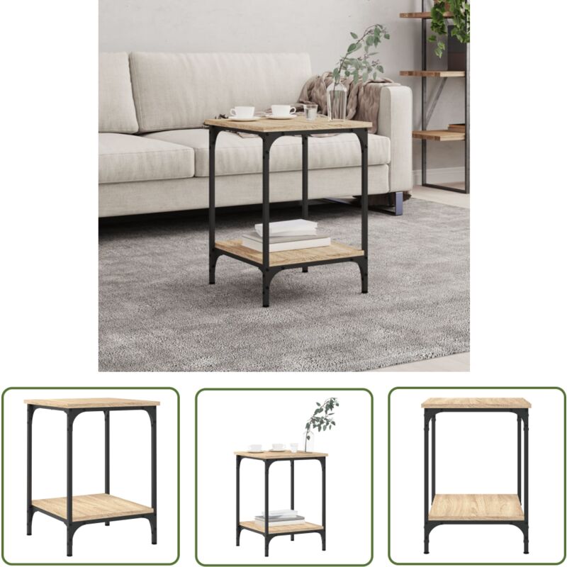 The Living Store Couchtisch Sonoma-Eiche 40x40x55 cm Holzwerkstoff - Couchtisch - Wohnzimmerstil - Esszimmertisch - Sideboard - Möbelstück