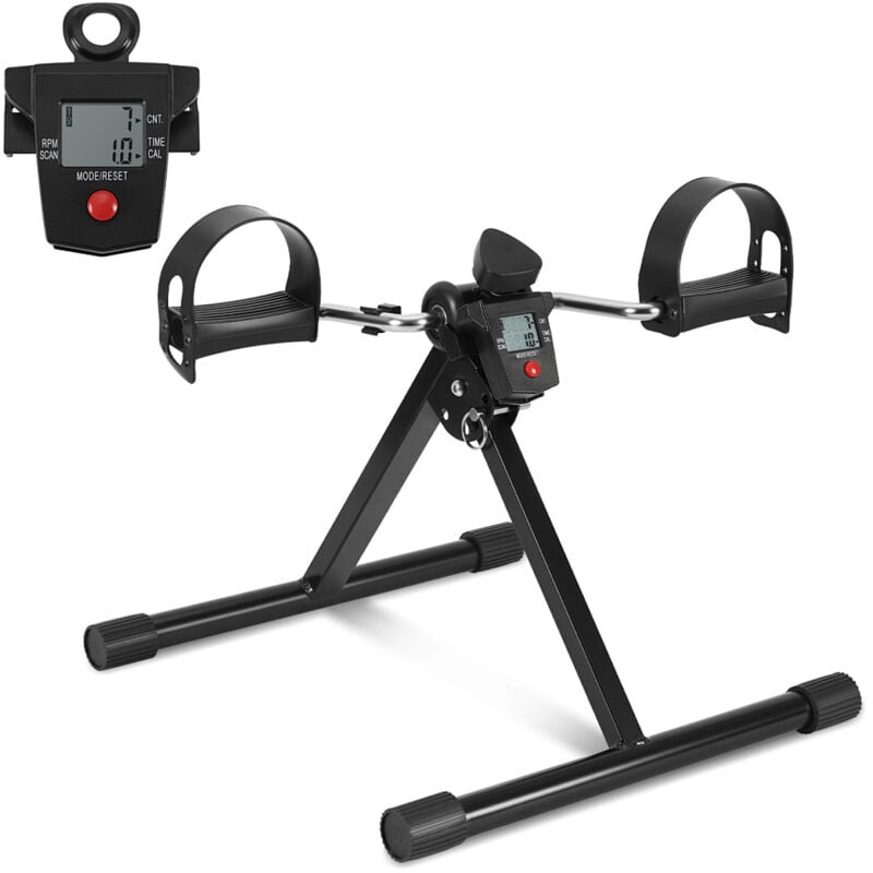 Jiubiaz Mini Heimtrainer, Pedaltrainer für Zuhause & Büro, Arm- & Beintrainer Senioren, schwarz