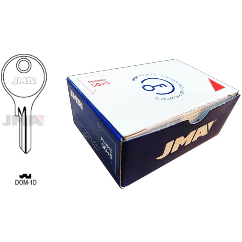 Fplus - jma Typ B-Schlüsselsatz mit 50 Stück und 5 kostenlosen Schlüsseln. Stahl dom: 1D