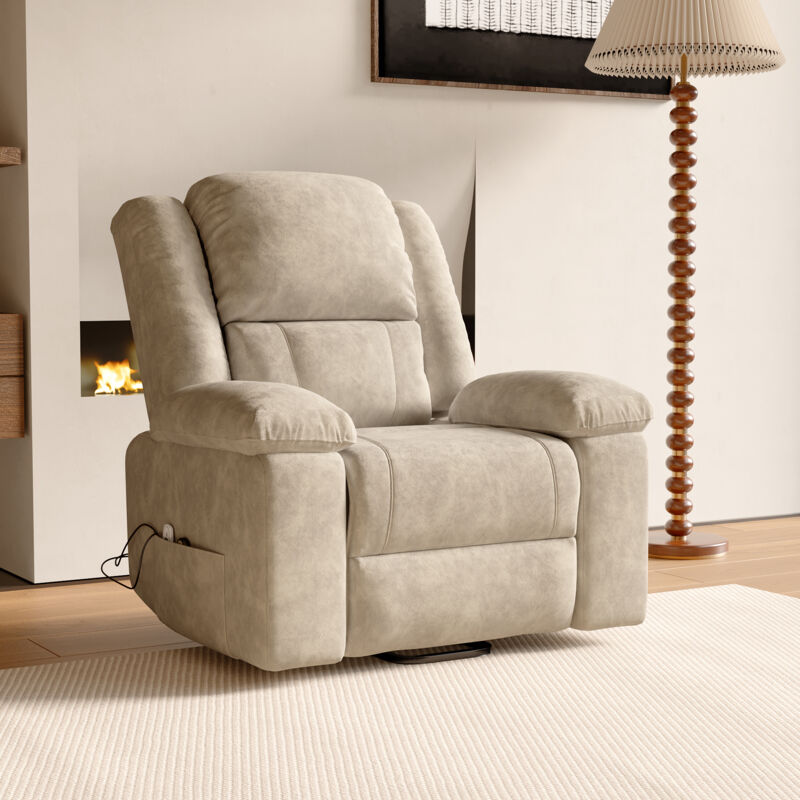 JOOKGBD-Elektrischer Massagesessel,Relaxsessel mit Kippfunktion und Vibrationsmassage,Fernsehsessel mit Heizung und 160° neigbarer Rückenlehne,2