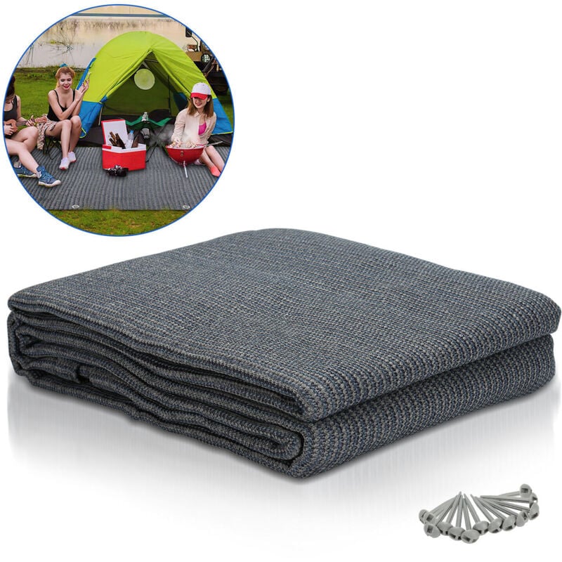 SWANEW Zeltteppich Vorzeltteppich Campingteppich Vorzeltboden Vorzelt Camping ,Grau, 200x200CM