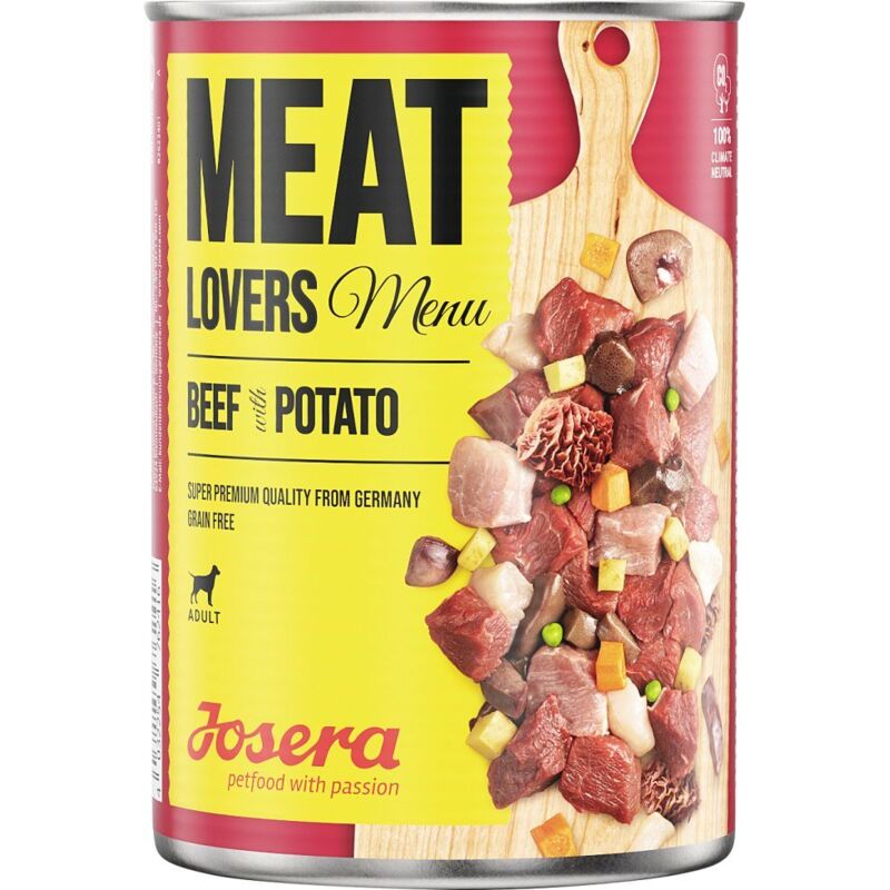 Josera Meat Lovers Hundenassfutter Adult 400 g Rind & Kartoffeln Nassfutter Hunde