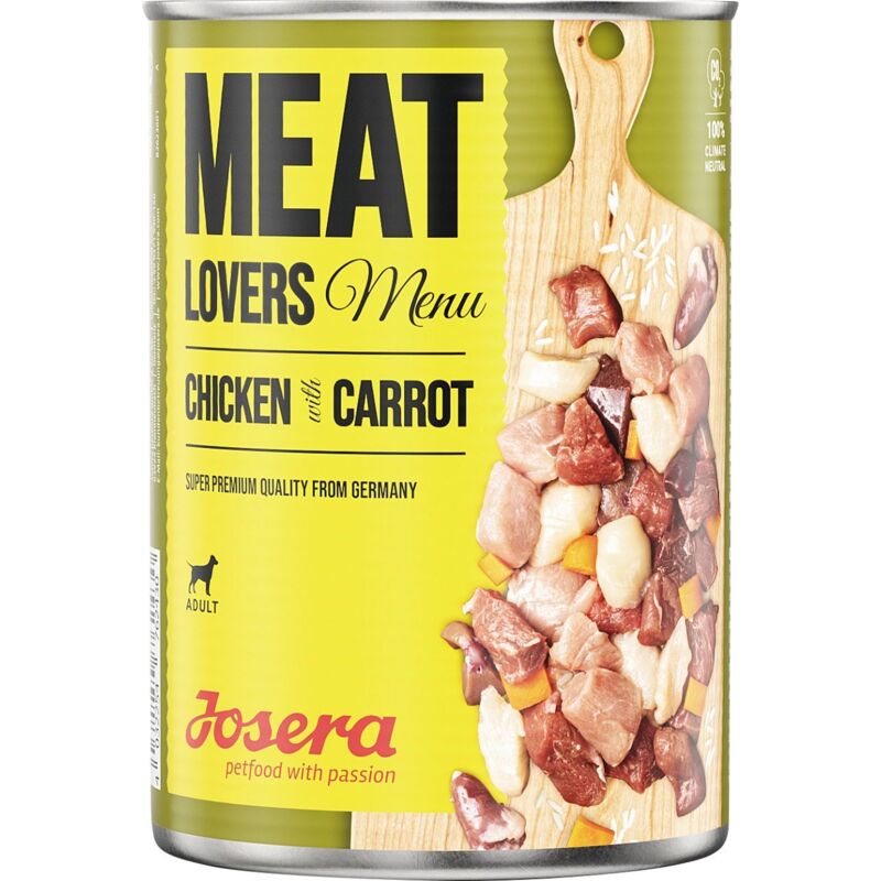 Josera Meat Lovers Hundenassfutter Adult 400 g Huhn & Karotten Nassfutter Hunde