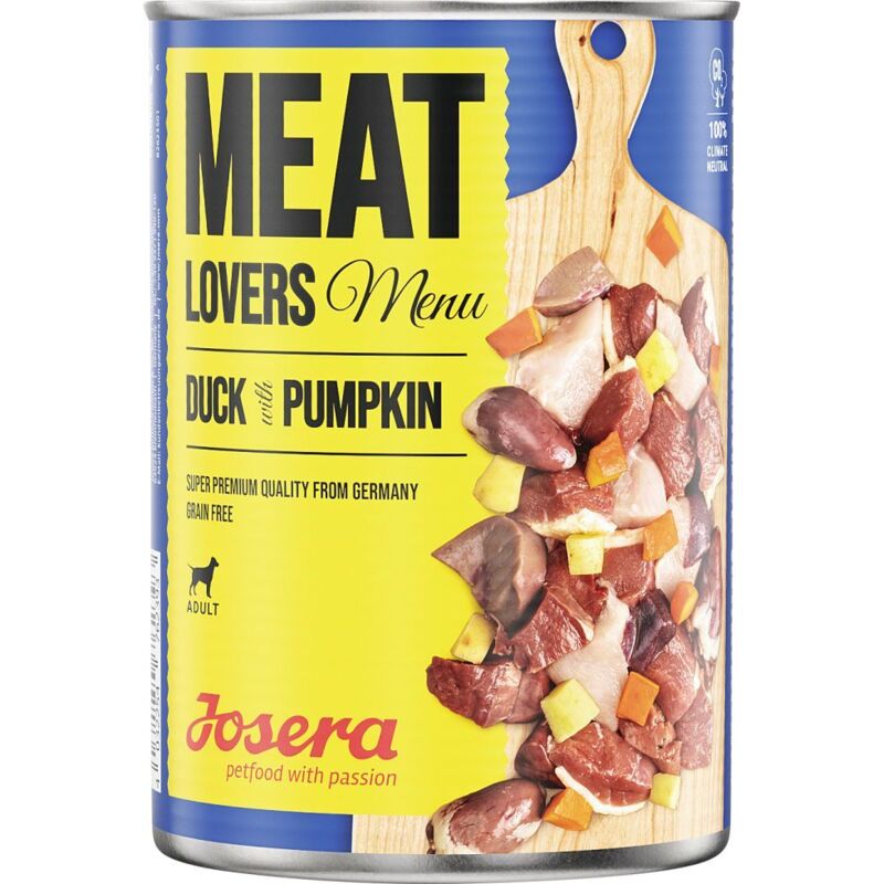 Josera Meat Lovers Hundenassfutter Adult getreidefrei 400 g Ente & Kürbis Nassfutter Hunde