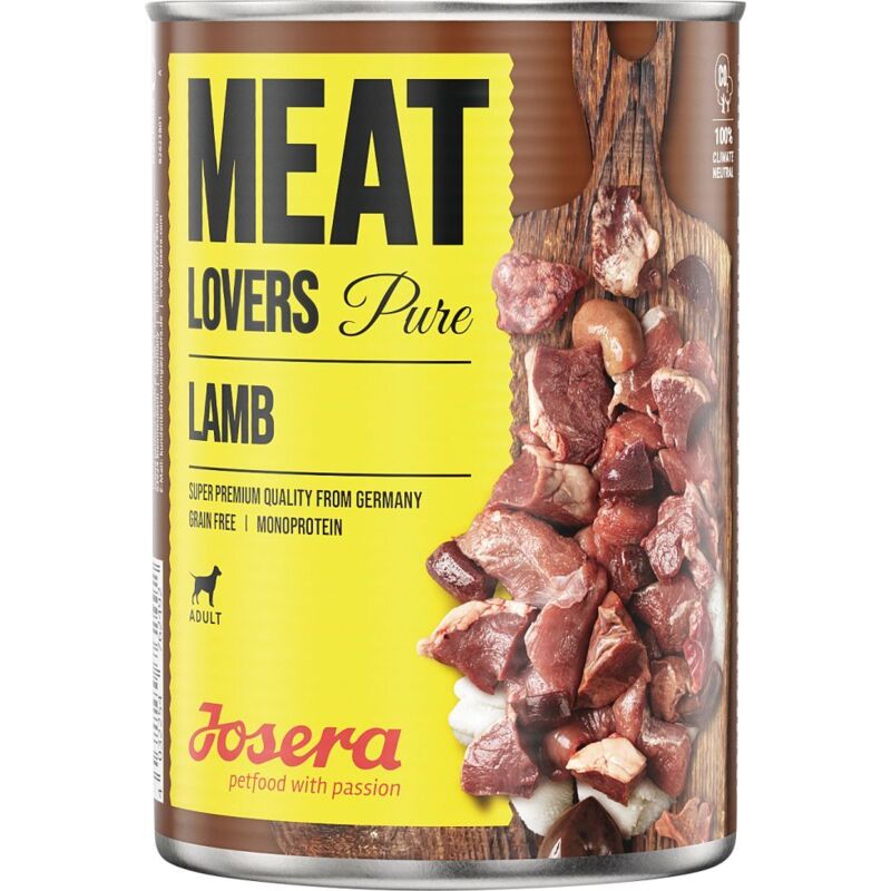 Josera Meat Lovers Hundenassfutter Adult getreidefrei 400 g Lamm Nassfutter Hunde