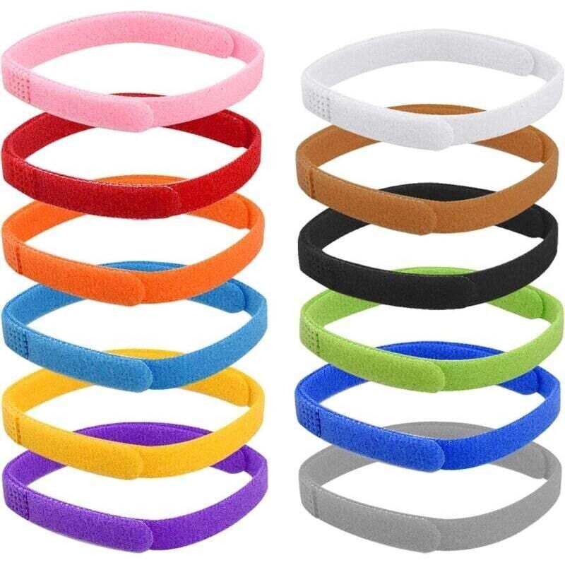 12-teiliges Hundehalsband-Set, verstellbares Welpen-ID-Halsband mit selbstklebendem Band, Baby-ID-Halsband, 35 cm Länge.