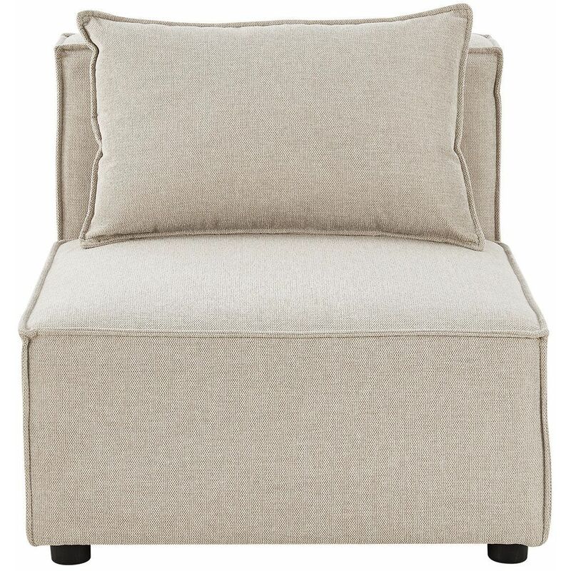 Mittelsofa Domas - modulares Sofa in Stoff Beige - Wohnzimmer Couch mit Kissen - Modulsofa 130 kg belastbar - Sofagarnitur Wohnlandschaft - Juskys