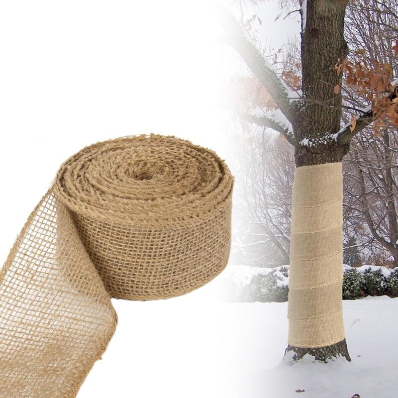 Jute-Wickelstreifen 5CM x 20M, Winterschutz Juteband für Pflanzen Frostschutz und Feuchtigkeit, Nährstoffschutzbandage beim Umpflanzen von Pflanzen