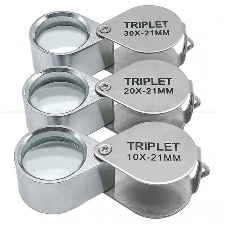 Juwelierlupe – 10x/20x/30x Handlupe – Juwelierlupe – mit Etui – für Wissenschaft, Bücher lesen, Zeitungen lesen, Insekten, Hobbybeobachtung 422518 mm