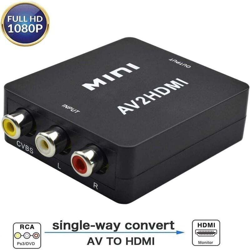 Kabel und Adapter für Videoüberwachung, RCA-zu-HDMI-Adapter, 1080p-Composite-Konverter, 3RCA-AV-zu-HDMI-Konverteradapter für TV/PC/PS3/Blu-ray-DVD,