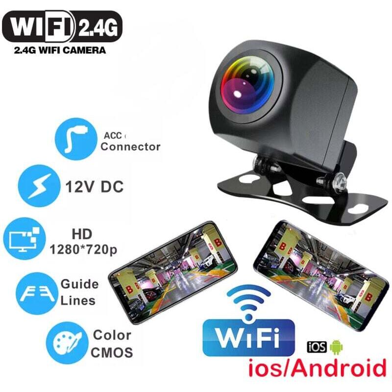 Debuns - Kabellose Auto-Rückfahrkamera mit wlan, 170 Grad, Dashcam, HD-Nachtsicht, für iPhone, Android, 12 v..