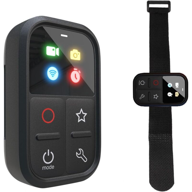 Kabellose Smart-Fernbedienung für GoPro Hero 13, 12, 11, 11 Mini, 10, 9, 8/Max, mehrfarbiges LED-Display mit integriertem Akku, 80 m Reichweite,