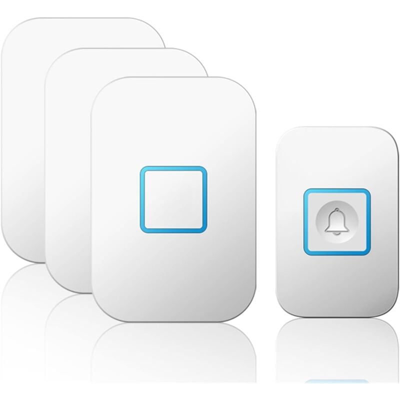 Kabellose Türklingel, 1 2 Tasten, 1 2 3 Empfänger, 300 m Fernbedienung, 60 Glockenspiele, intelligente LED-Türklingel (Farbe: w 1 Button 3 Receiver)