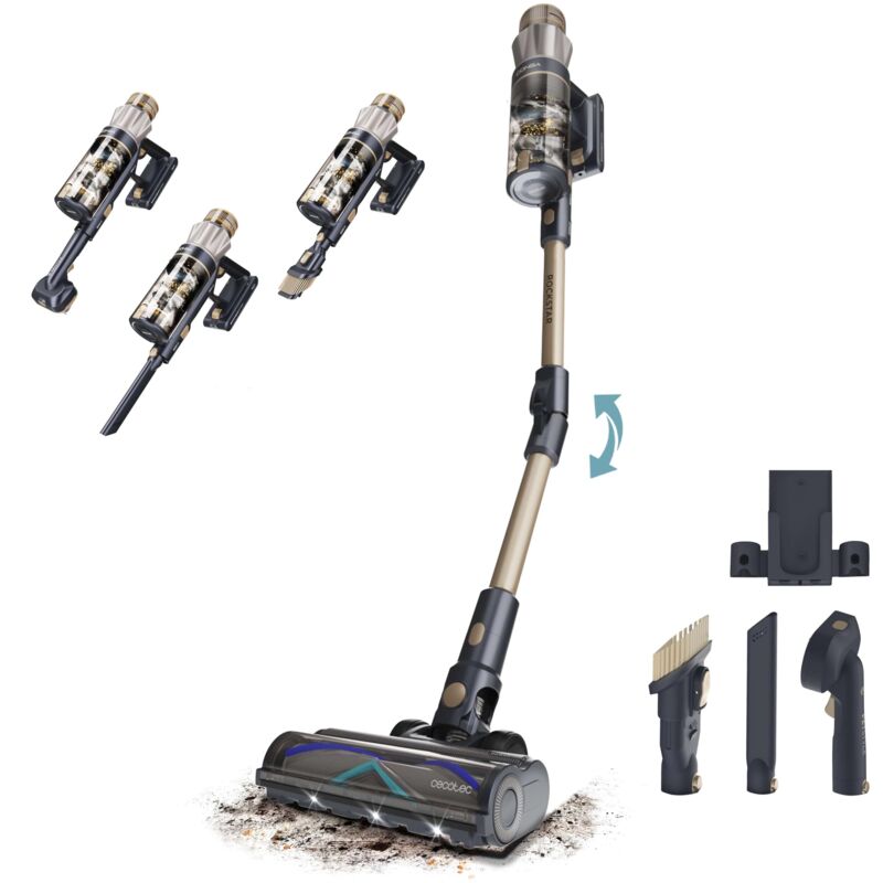 Kabelloser Stabstaubsauger Cecotec Conga Rockstar RS90 Pet Flex. 600W, Saugkraft 160AW, 40kPa, Automodus