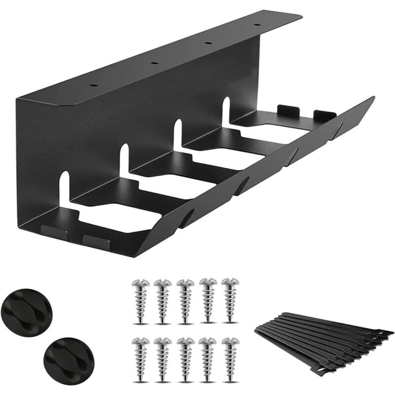 Kabelorganizer zur Kabelaufbewahrung, Kabelablage für Zuhause und Büro, Schreibtisch-Kabelhalter mit Zubehör, geeignet für Büro, Besprechungsraum (1,