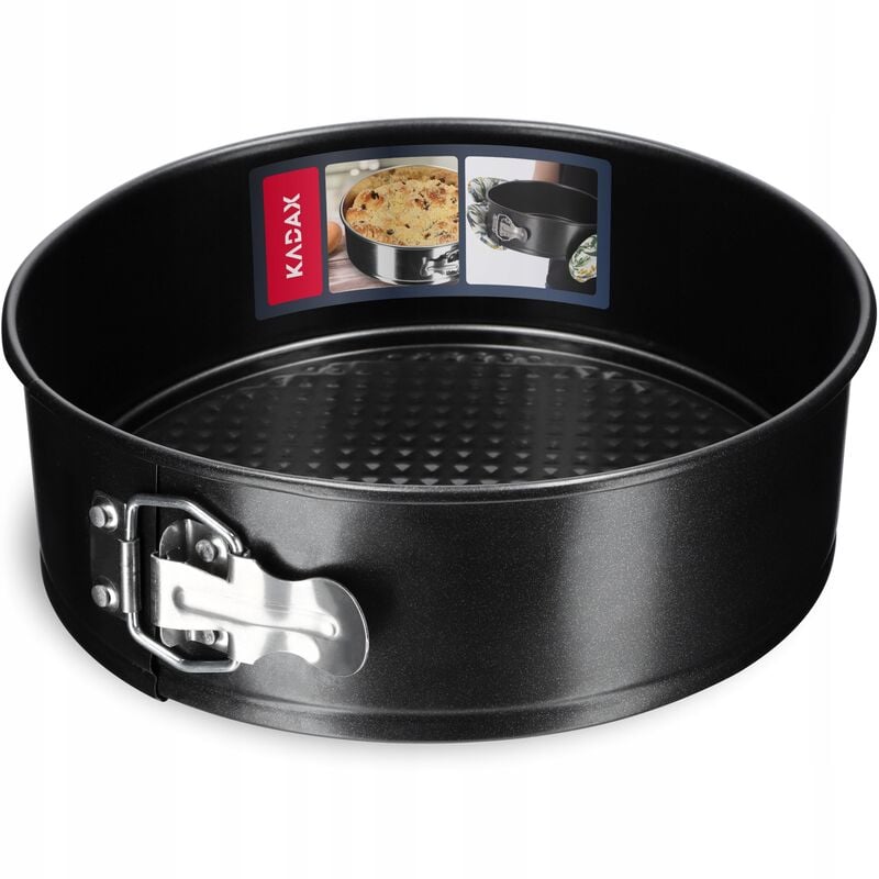 Kadax - Backblech, Tortenform, runde Backform, Kuchenform, 22 cm, Schwarz