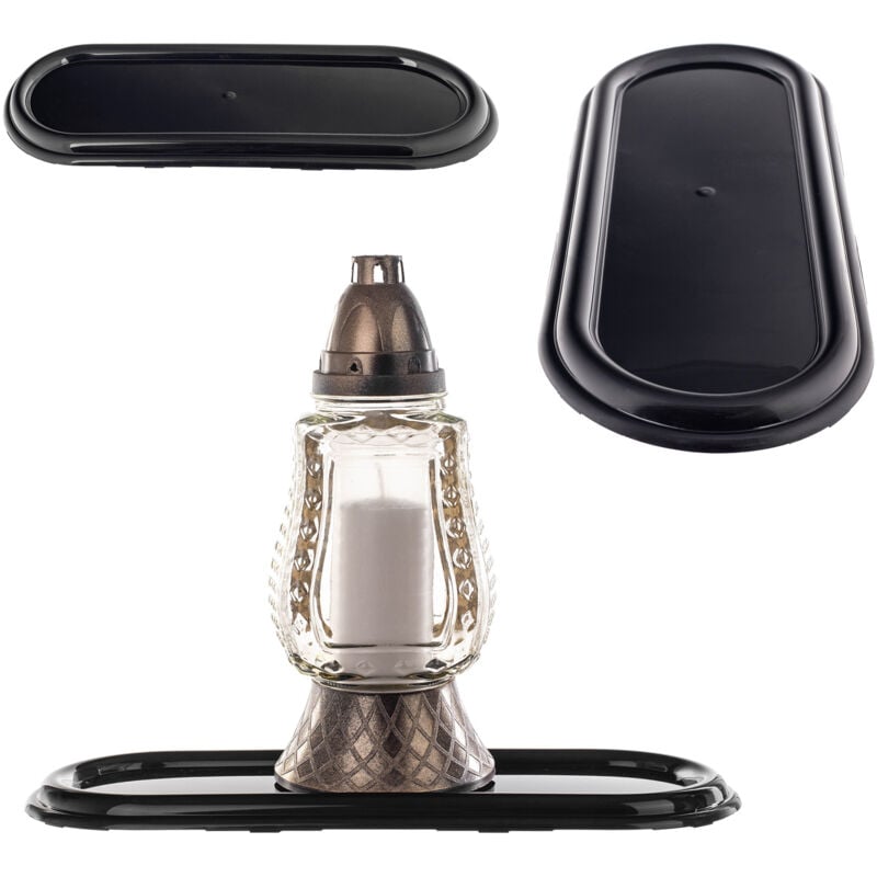 Ovaler Kerzenhalter 400 schwarz K5118 - Kadax